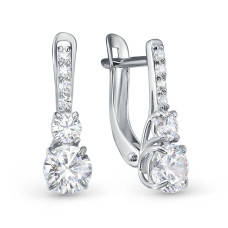 Серьги, 585, BR2181821010W, 1.17 CT,1.86 г., 
